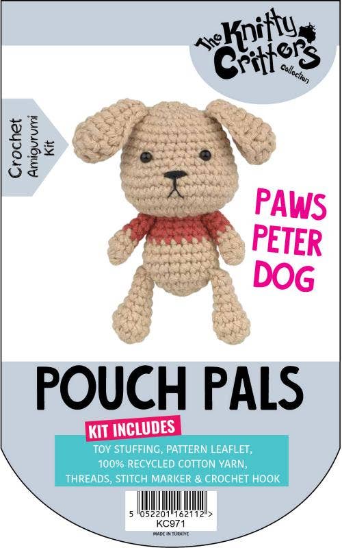 Knitty Critters - Pouch Pals 3 - Paws Peter Dog