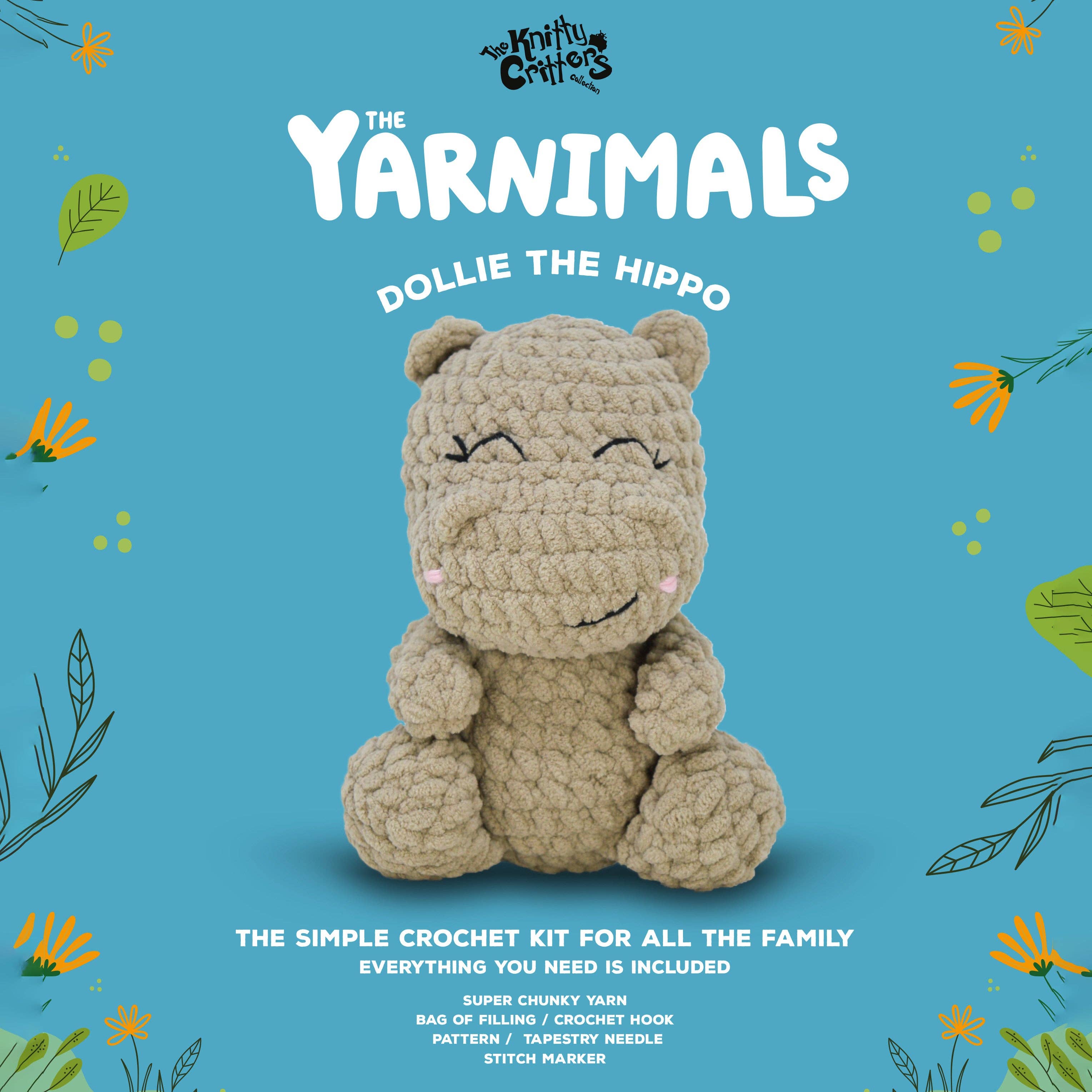 Yarnimals II Crochet Kit - Dollie The Hippo